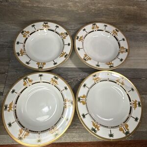 Christian Dior  Casablanca Porcelain Rimmed Soup Bowl 9 1/8" Lot Of 4